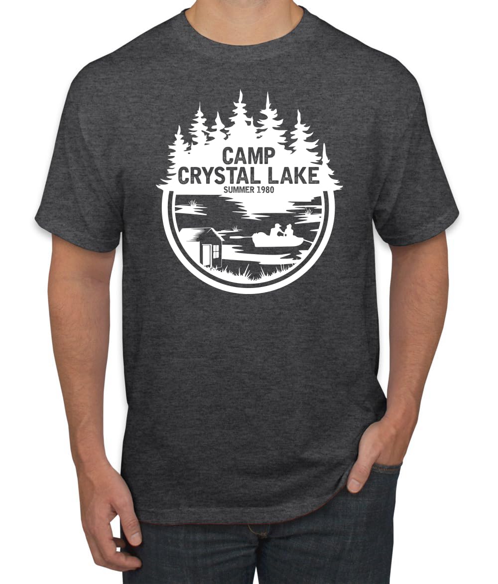 Camp Crystal Lake Retro NJ 80s White Horror Movie Jason Pop Culture Men's T-Shirt