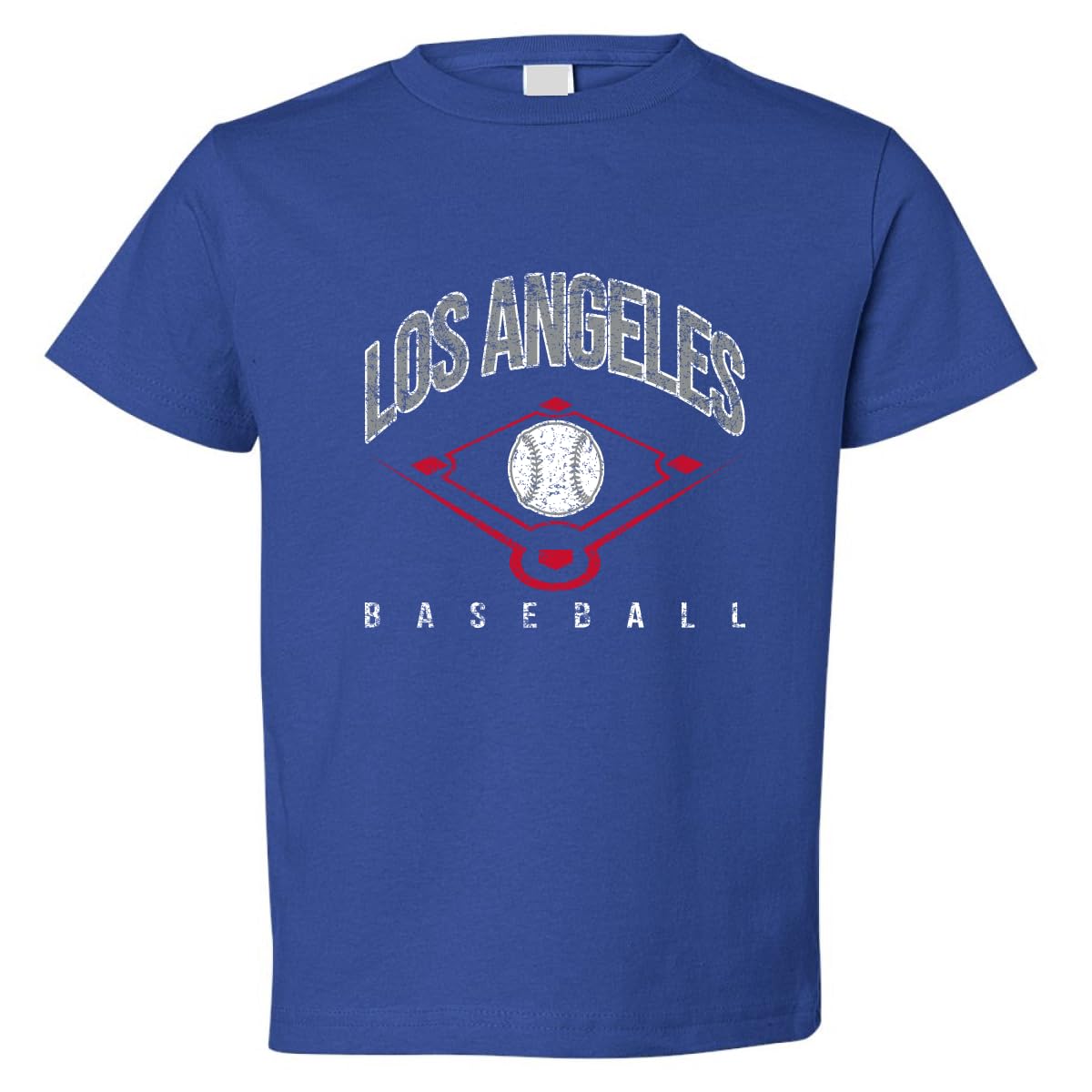 American Baseball Fan Vintage Distressed Field Sports Toddler Crew Graphic T-Shirt