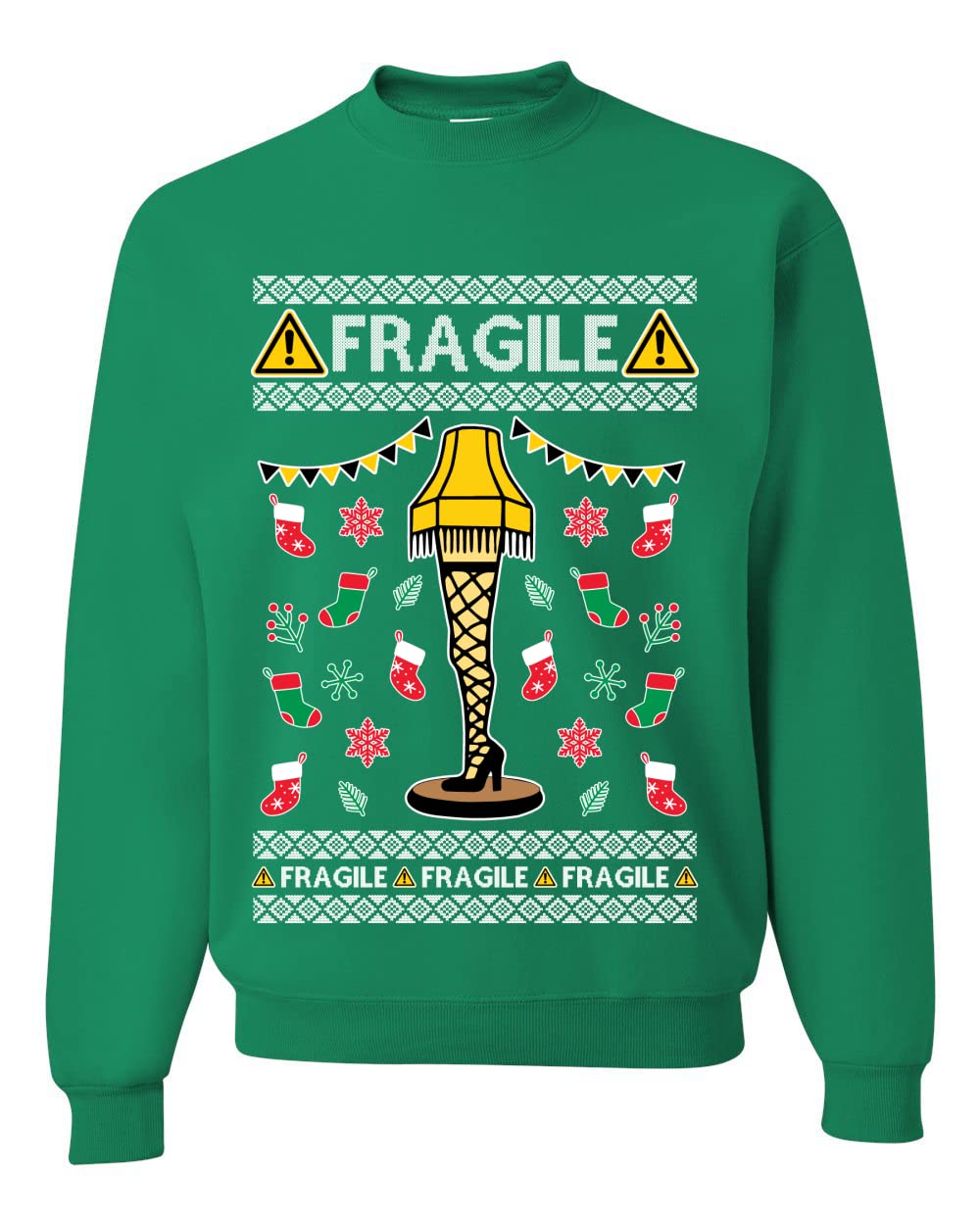 Fragile Leg Lamp Ugly Christmas Sweater Unisex Crewneck Graphic Sweatshirt