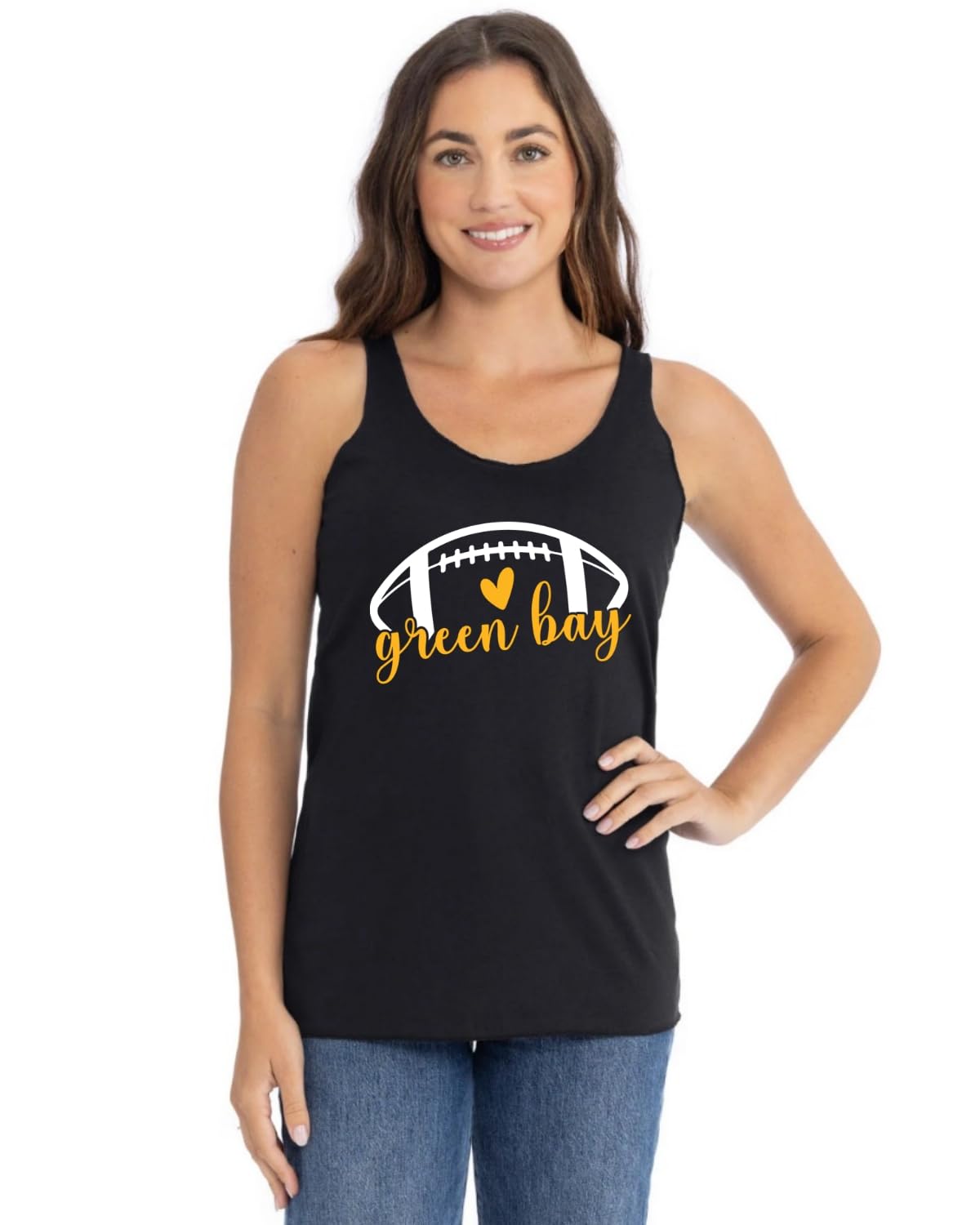 Football Hometown Fan Heart Script Writing Sports Tri-Blend Racerback Tank Top