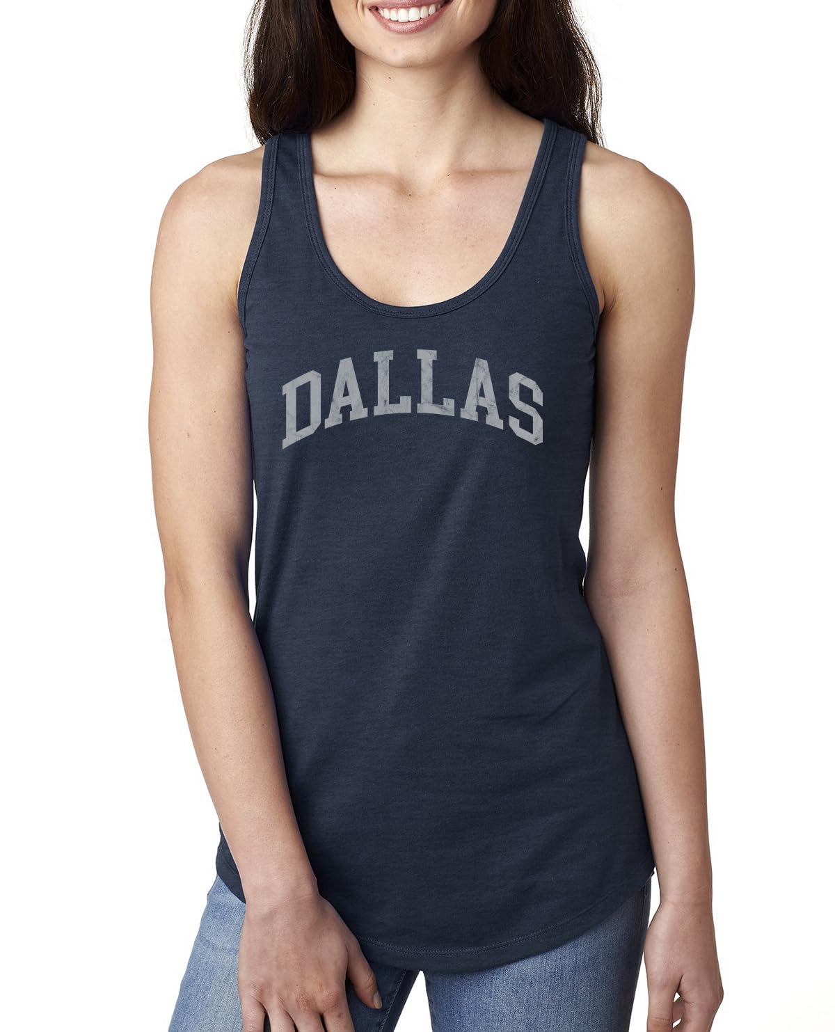 Classic Varsity College Style Fantasy Fan, Trendy Team Streetwear Sports Ladies Racerback Tank Top
