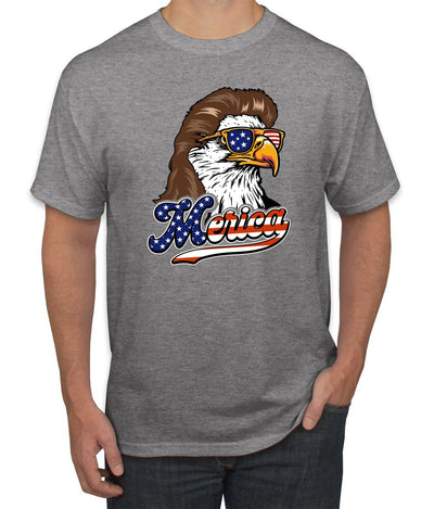 American Bald Eagle Mullet Glasses American Pride Men's T-Shirt