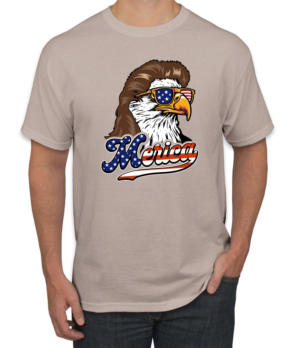 American Bald Eagle Mullet Glasses American Pride Men's T-Shirt