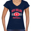 New England Fans NE Fantasy Football Sports Womens V-Neck Tee