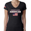 I Identify As An American USA Flag US Flag Sleeve American Pride Womens Junior Fit V-Neck Tee