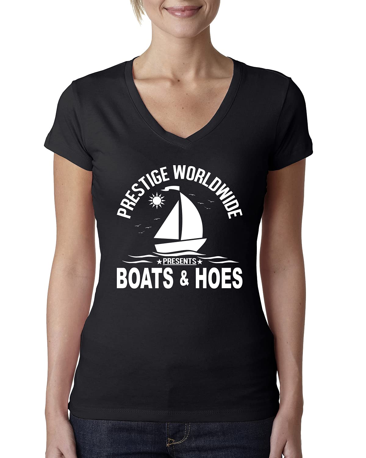 Funny Island Pop Culture Womens Junior Fit V-Neck Tee