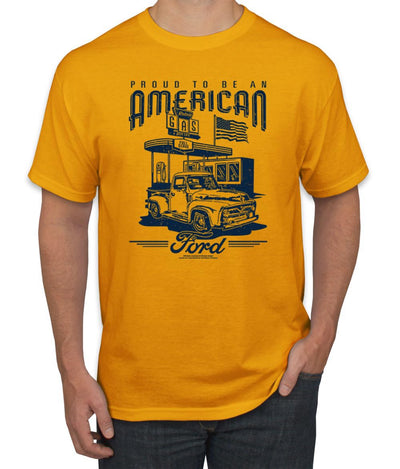 Ford Motors | Proud to be American Retro Classic Muscle Cars and Trucks Men's T-Shirt