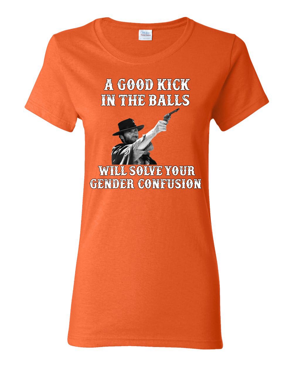 A Good Kick in The Balls Solves Gender Confusion Political Womens Graphic T-Shirt