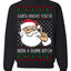 Santa Knows You've Been a Dumb Bitch Funny Vulgar Ugly Christmas Sweater