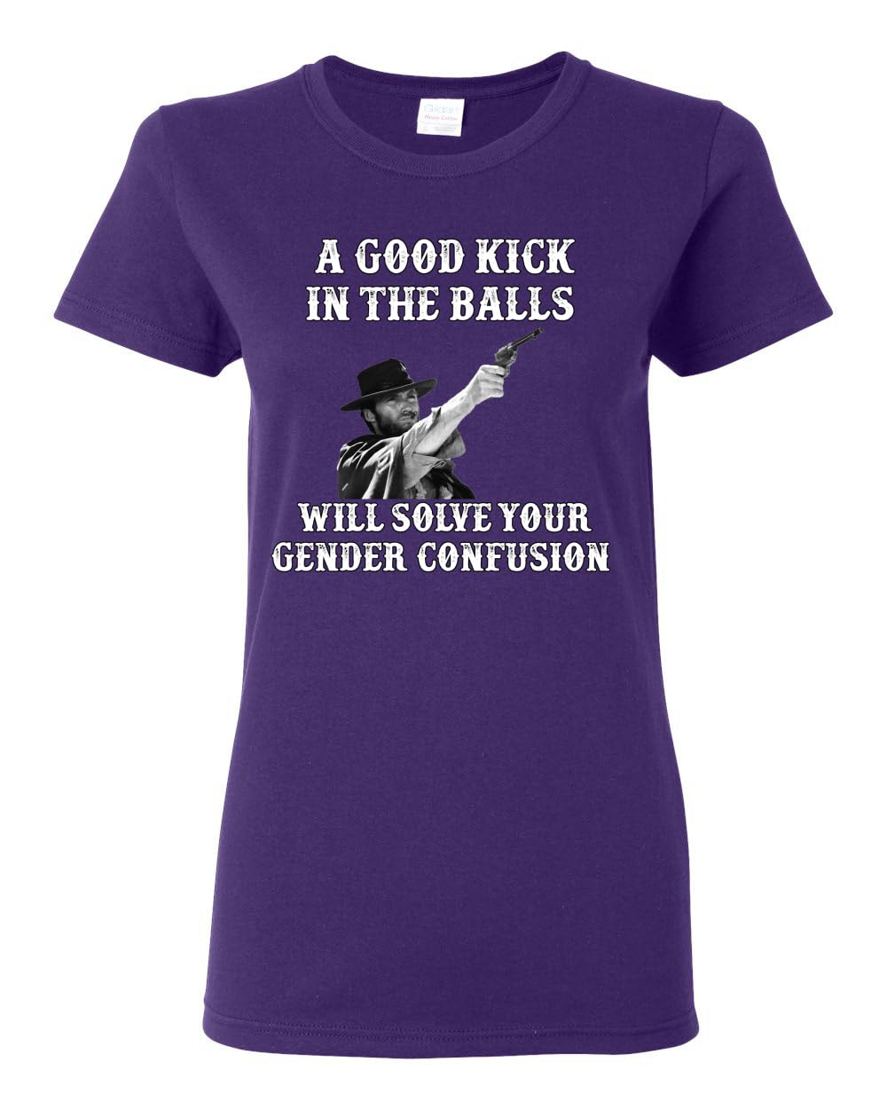 A Good Kick in The Balls Solves Gender Confusion Political Womens Graphic T-Shirt