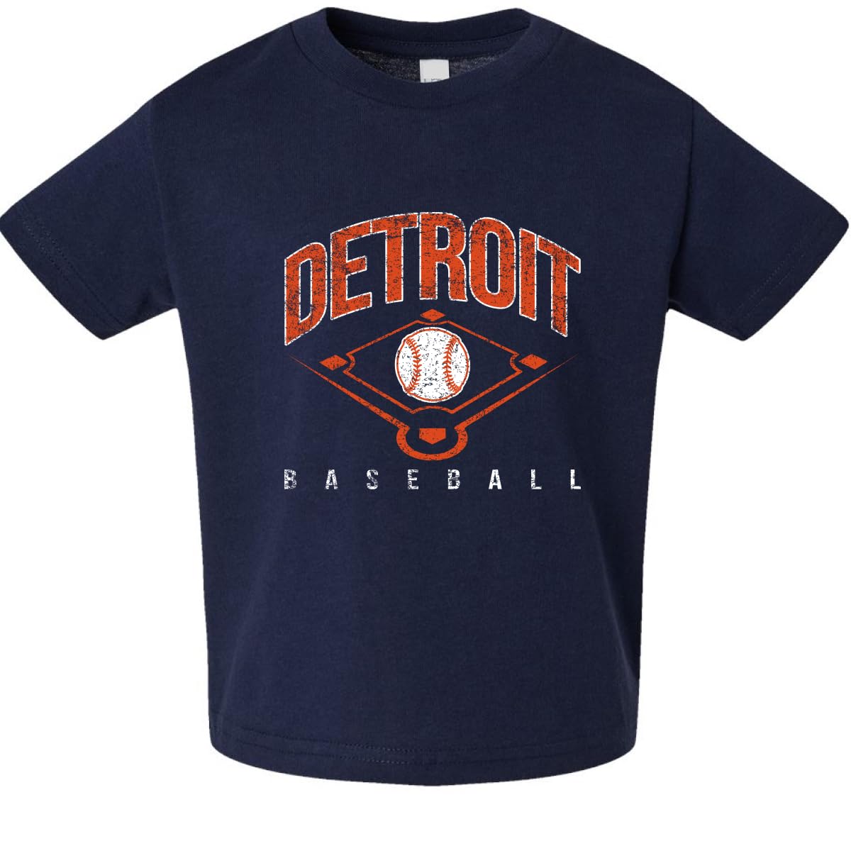 American Baseball Fan Vintage Distressed Field Sports Toddler Crew Graphic T-Shirt