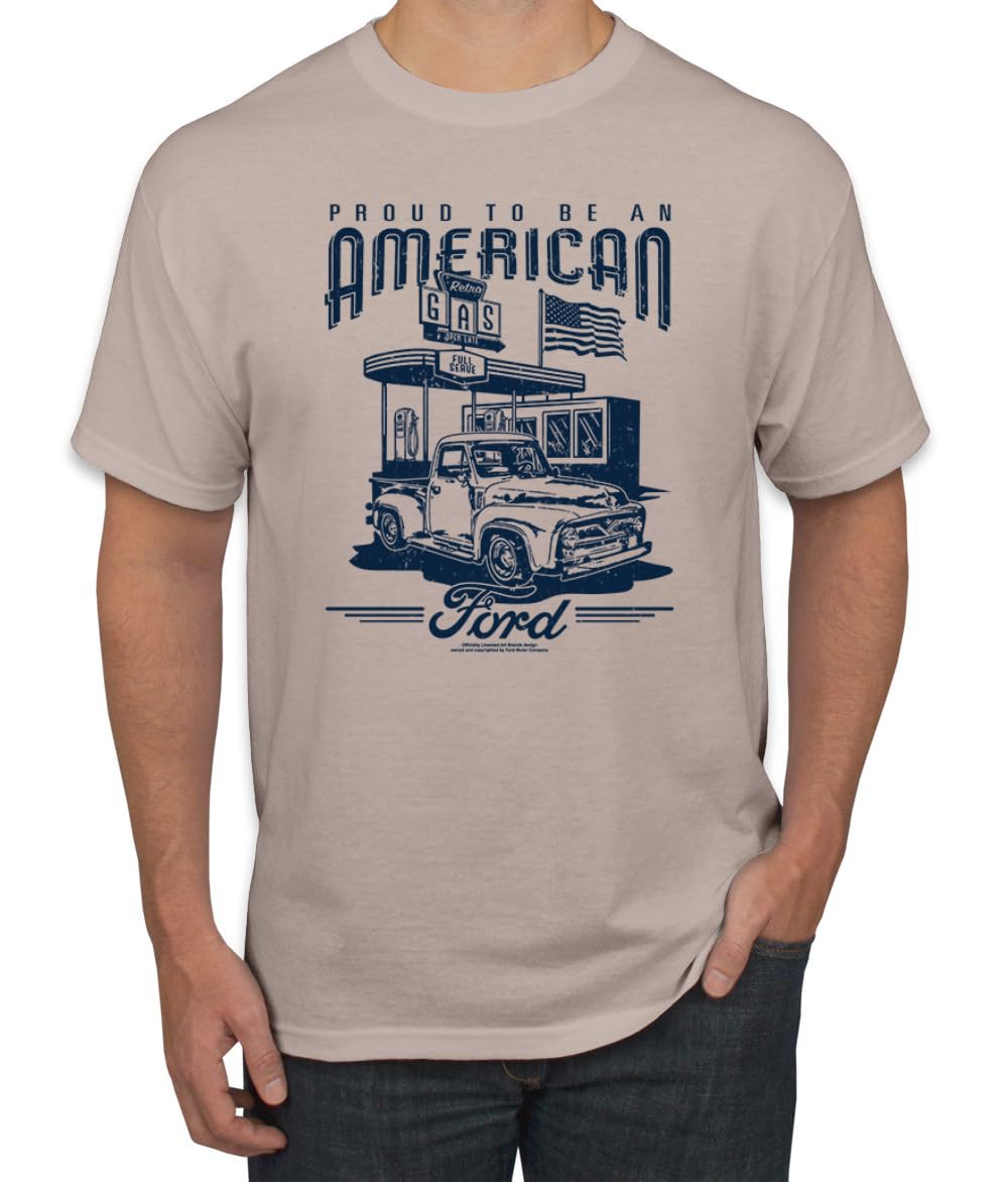 Ford Motors | Proud to be American Retro Classic Muscle Cars and Trucks Men's T-Shirt