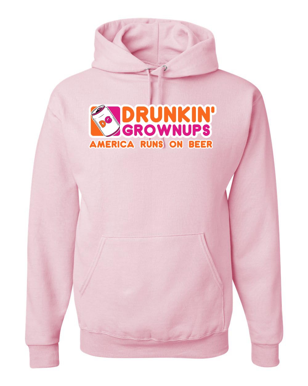 Drunkin' Grownups America Runs on Alcohol Parody Humor Unisex Hoodie Sweatshirt