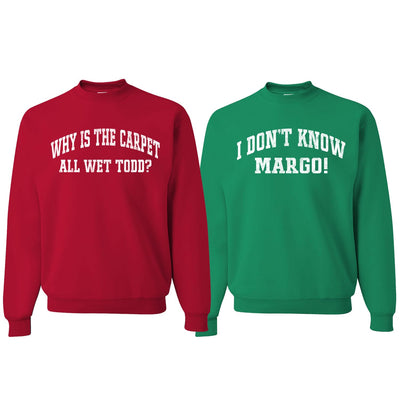 White Text Todd Margo Sweatshirt Ugly Christmas Matching Couples Unisex Crewneck Sweatshirt