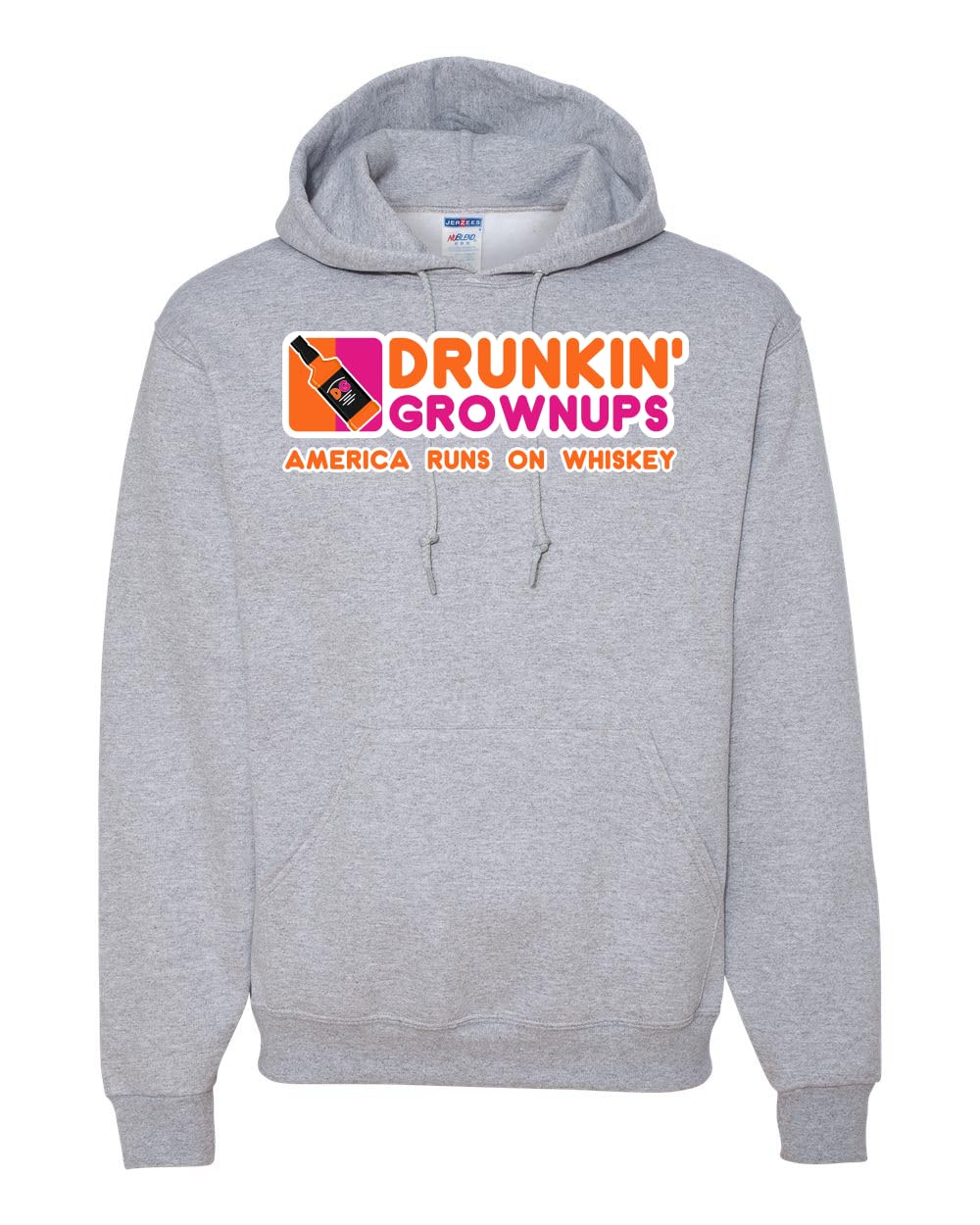 Drunkin' Grownups America Runs on Alcohol Parody Humor Unisex Hoodie Sweatshirt