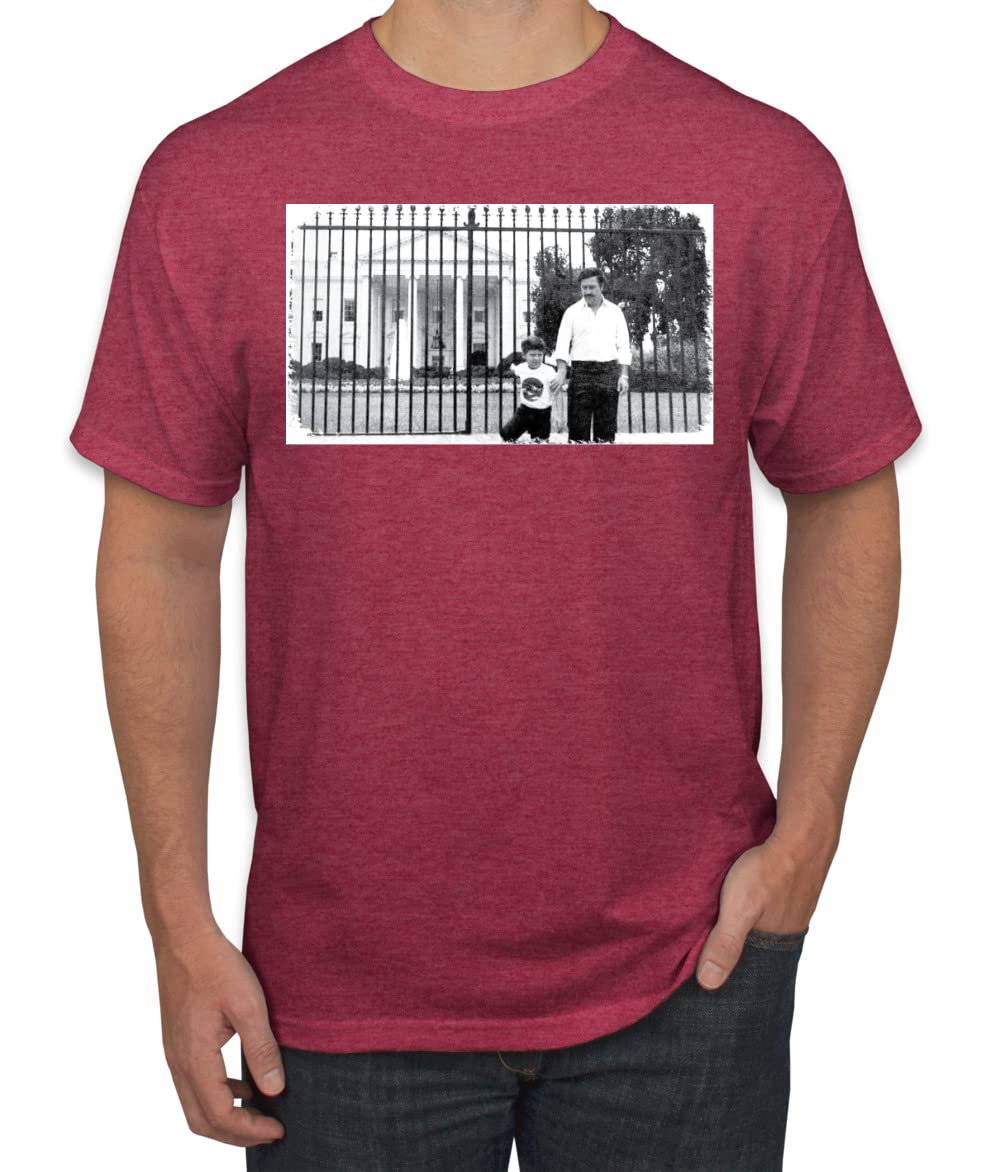 Pablo Escobar Medellin Cartel Cocaine Cowboys White House Picture Pop Culture Men's Graphic T-Shirt