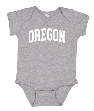 State of Oregon College Style White Fashion Baby Creeper Boys Girls Infant Bodysuit