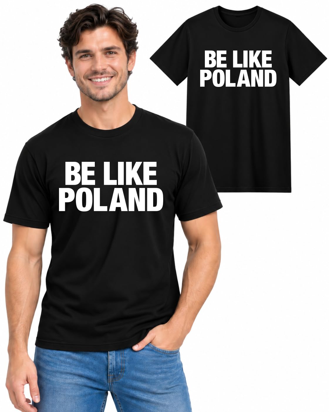 Be Like Poland Mens Tee Cotton T-shirt for Men and Women