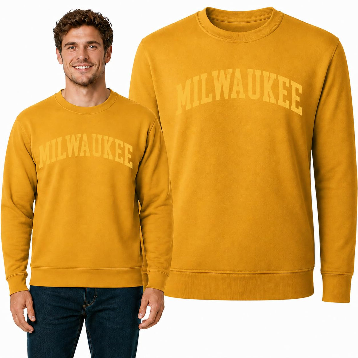Milwaukee Fan Crewneck Sweatshirt Mens Graphic Sweatshirt