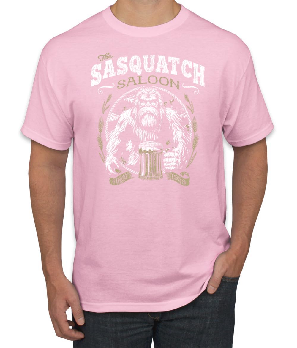 The Sasquatch Saloon Funny Bigfoot Beer Conspiracy Pop Culture Men's T-Shirt