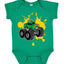 Green Monster Truck with Firey Flames Cars and Trucks Baby Creeper Boys Girls Infant Bodysuit