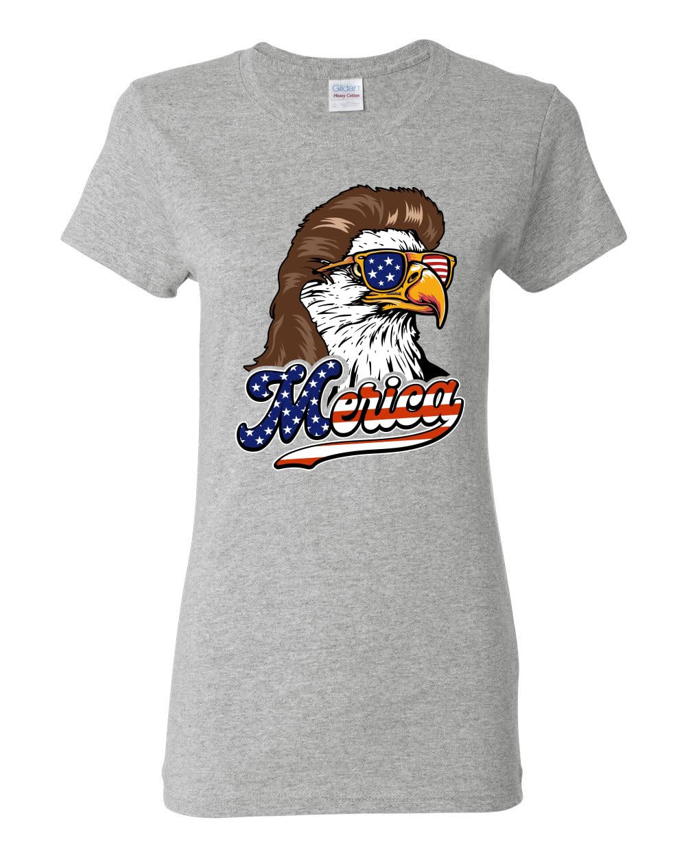 American Bald Eagle Mullet Glasses American Pride Womens Graphic T-Shirt