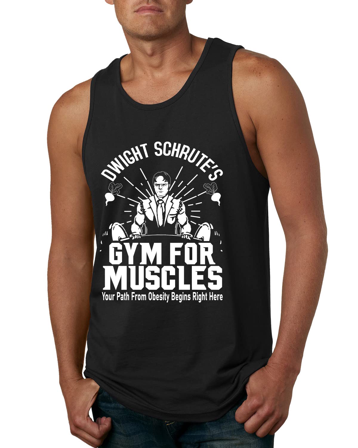 Dwight Schrute's Gym for Muscles Gym/Workout Mens Graphic Tank Top