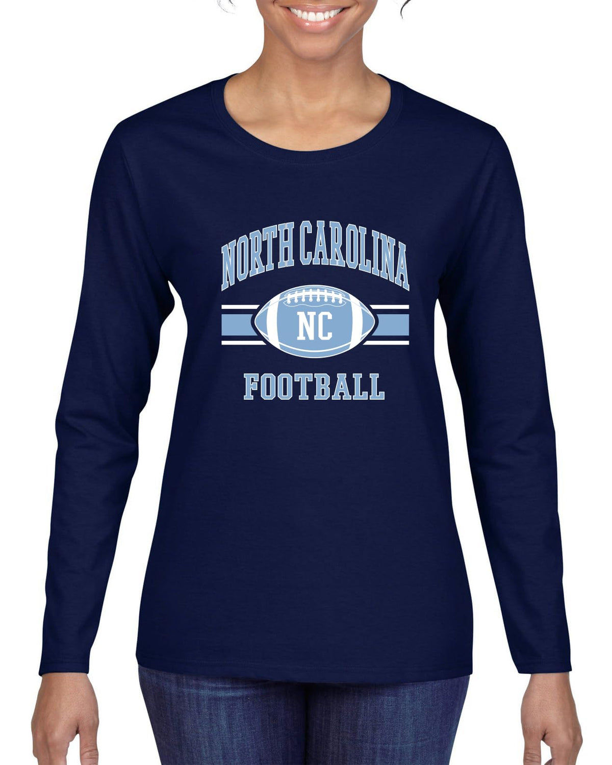 College Football Fan Vintage American Team Design, Retro USA Sports Women's Long Sleeve T-Shirt