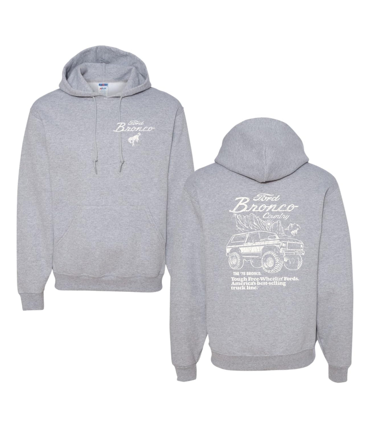 78 Ford Bronco Country Free Wheeling American Truck Cars and Trucks Front and Back Hoodie Sweatshirt
