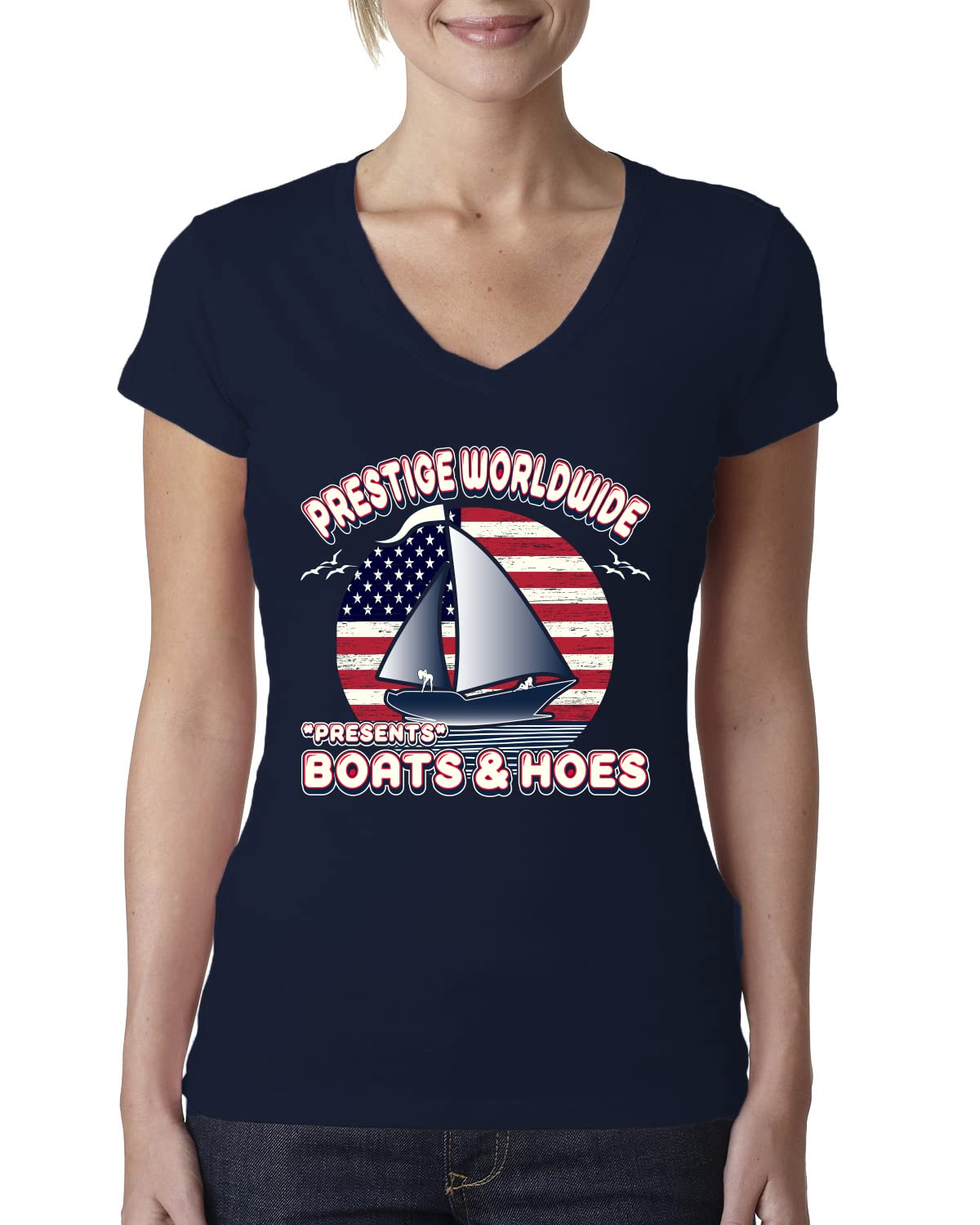 Funny Island Pop Culture Womens Junior Fit V-Neck Tee