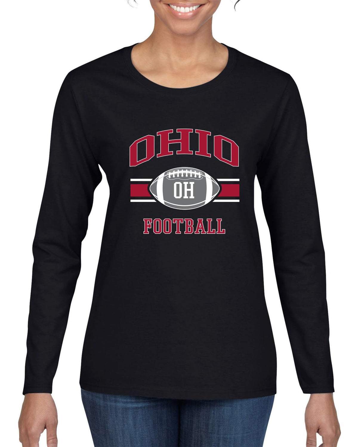College Football Fan Vintage American Team Design, Retro USA Sports Women's Long Sleeve T-Shirt