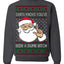 Santa Knows You've Been a Dumb Bitch Funny Vulgar Ugly Christmas Sweater