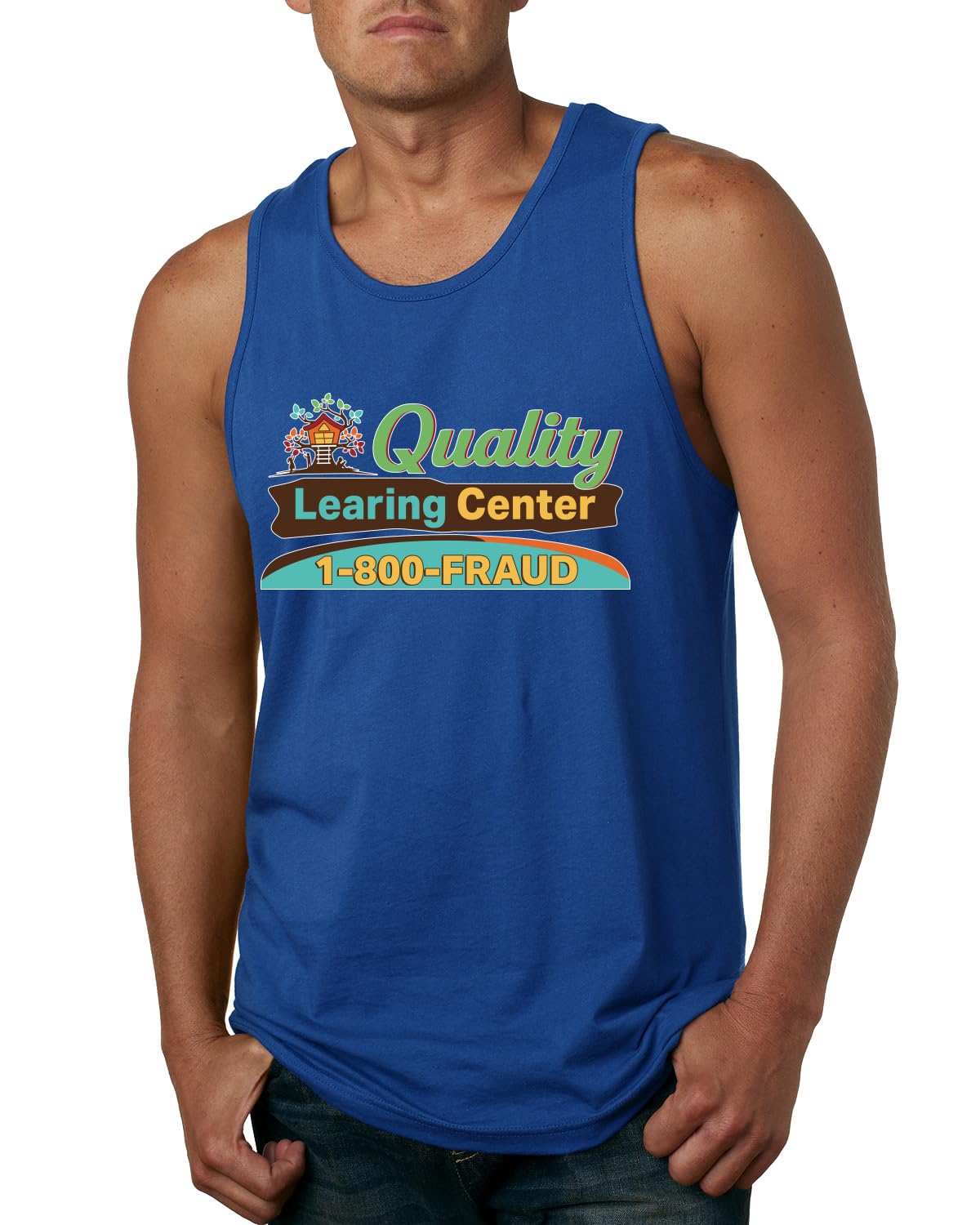Quality Learing Center 1800-FRAUD Day Care Pop Culture Mens Tank Top
