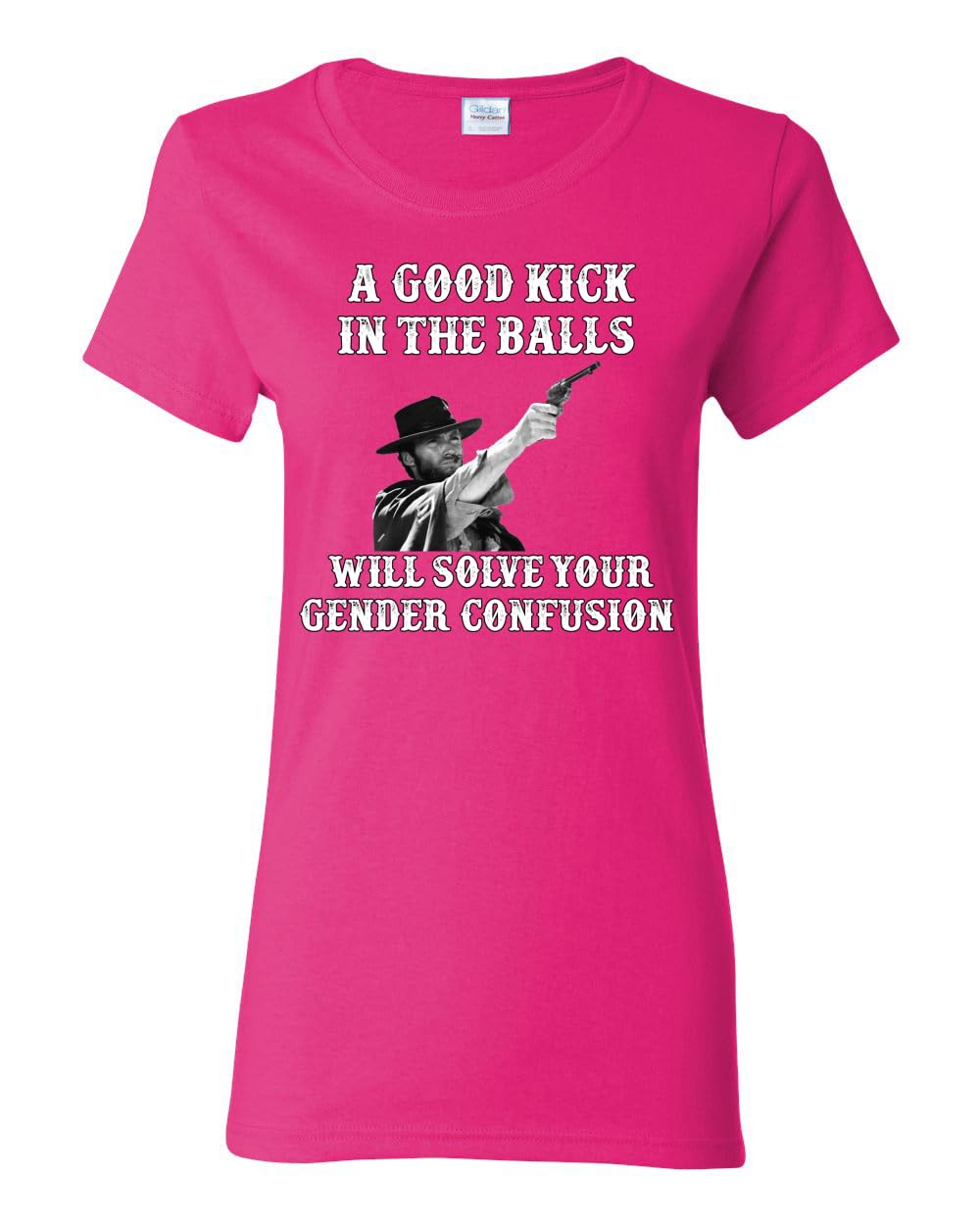 A Good Kick in The Balls Solves Gender Confusion Political Womens Graphic T-Shirt