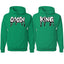 King and Queen Black Dripping Font Classic His and Hers Matching Couples Hoodie Sweater Set