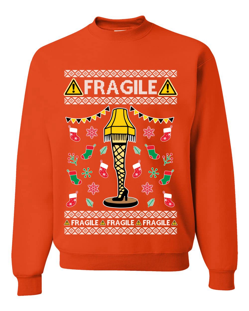 Fragile Leg Lamp Ugly Christmas Sweater Unisex Crewneck Graphic Sweatshirt