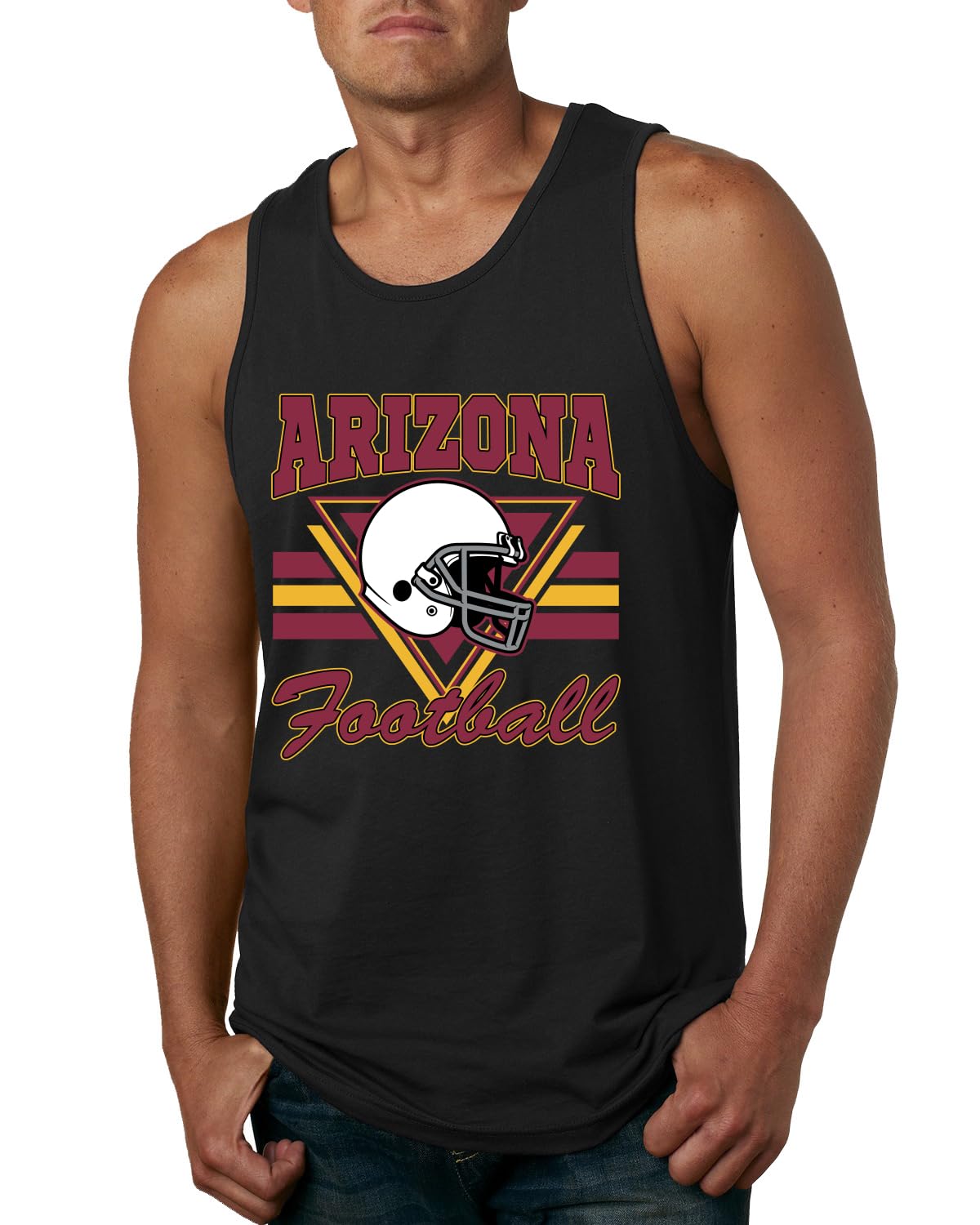 Vintage American Footbal Team Fan Helmets Sports Mens Tank Top
