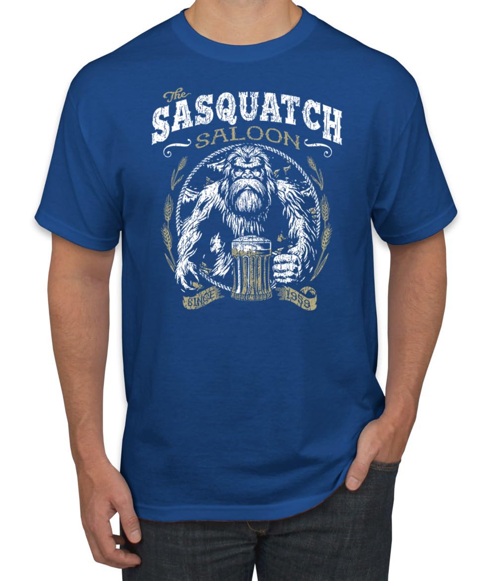 The Sasquatch Saloon Funny Bigfoot Beer Conspiracy Pop Culture Men's T-Shirt