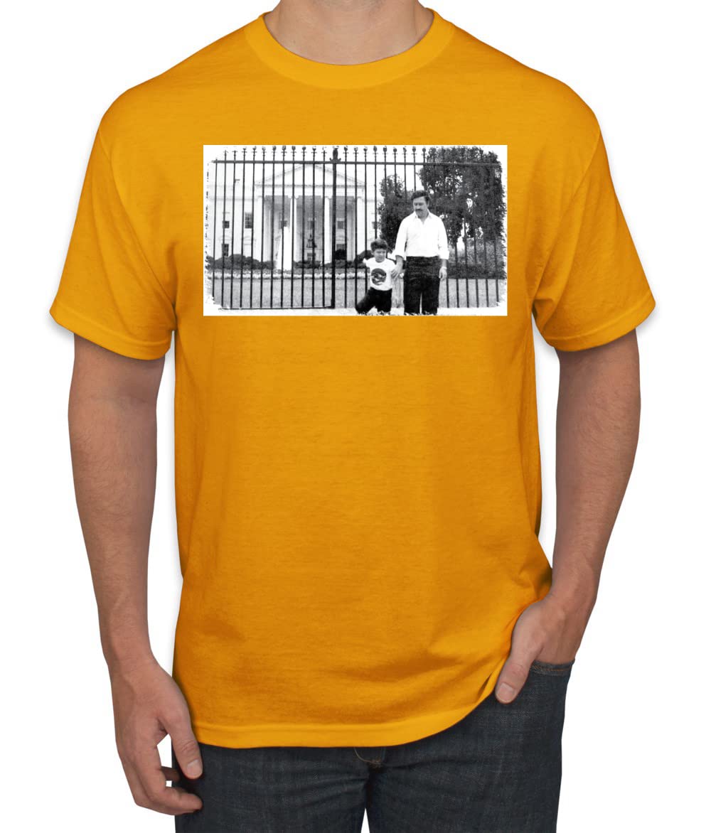 Pablo Escobar Medellin Cartel Cocaine Cowboys White House Picture Pop Culture Men's Graphic T-Shirt
