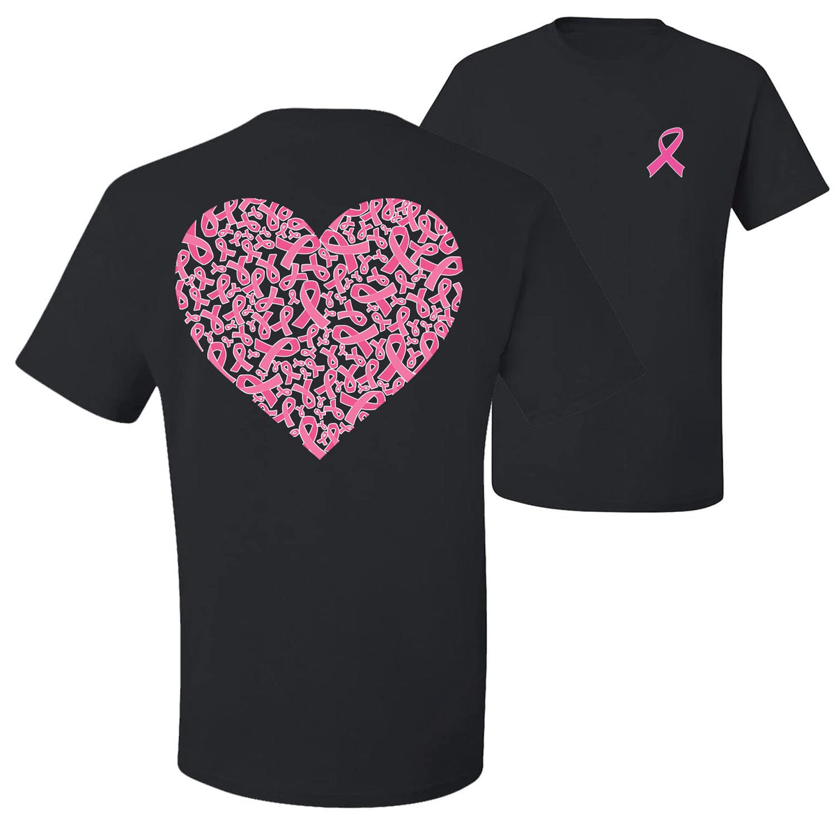 Breast Cancer Awareness Faith Pink Ribbon Sunflower Front and Back Unisex T-Shirt