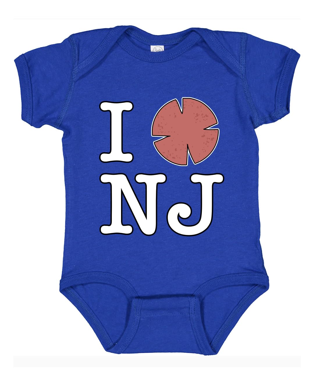 I Heart NJ Funny Love New Jersey Pork Roll Shape Breakfast Meme Fashion Baby Creeper Boys Girls Infant Bod