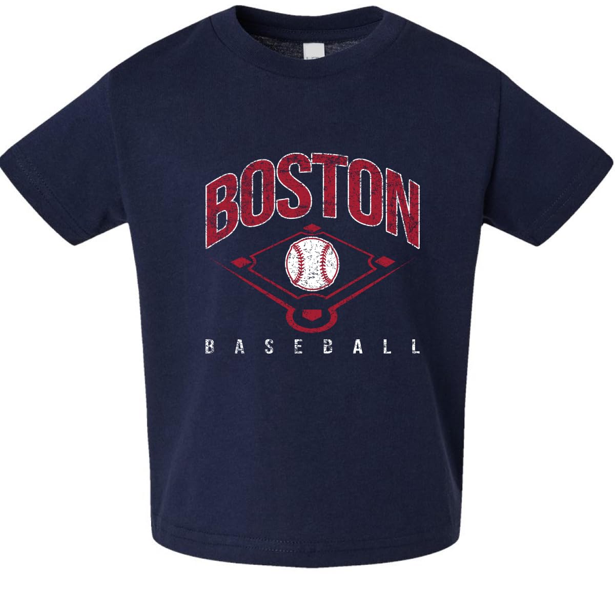American Baseball Fan Vintage Distressed Field Sports Toddler Crew Graphic T-Shirt