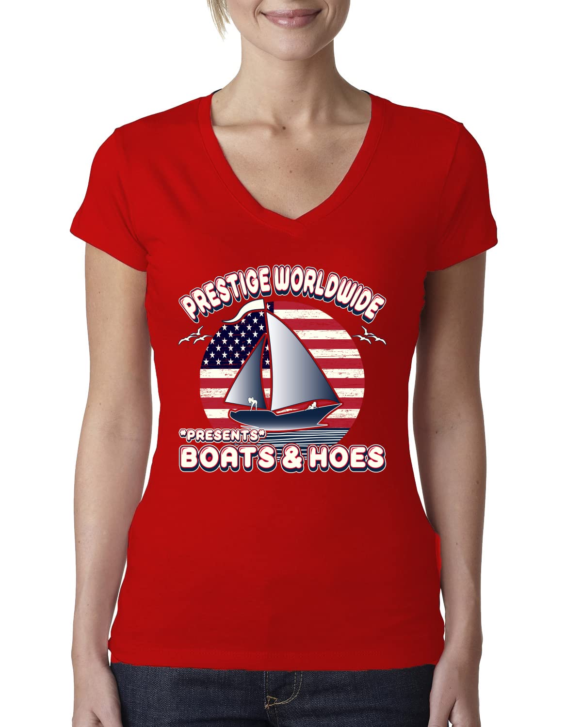 Funny Island Pop Culture Womens Junior Fit V-Neck Tee