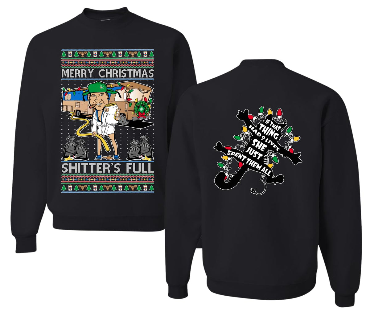 Merry Christmas Shitter's Full Ugly Christmas Sweater Unisex Crewneck Sweatshirt