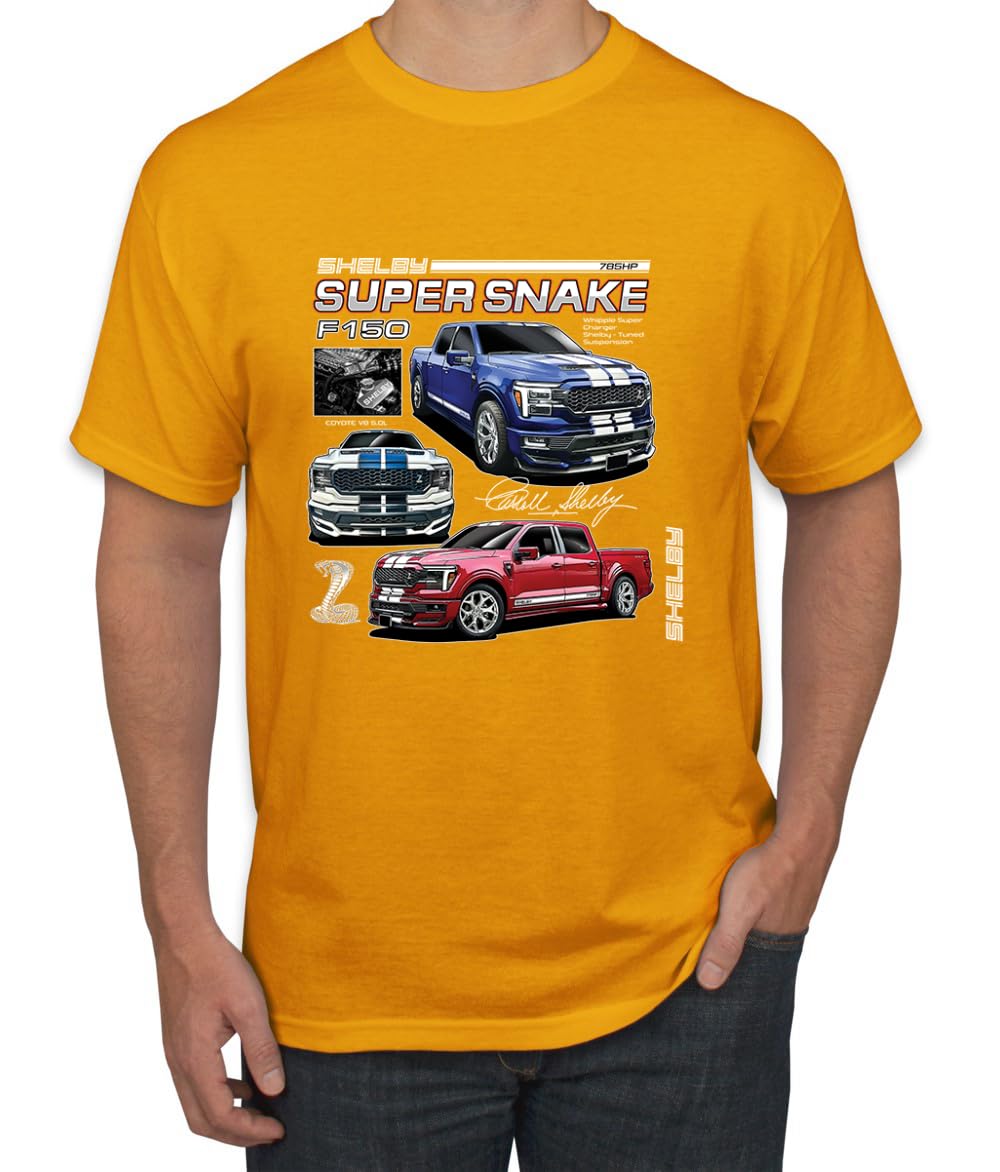 Shelby Super Snake F-150 Powered by Ford Motors Mustang Logo Emblem Cars and Trucks Men's T-Shirt