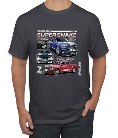 Shelby Super Snake F-150 Powered by Ford Motors Mustang Logo Emblem Cars and Trucks Men's T-Shirt