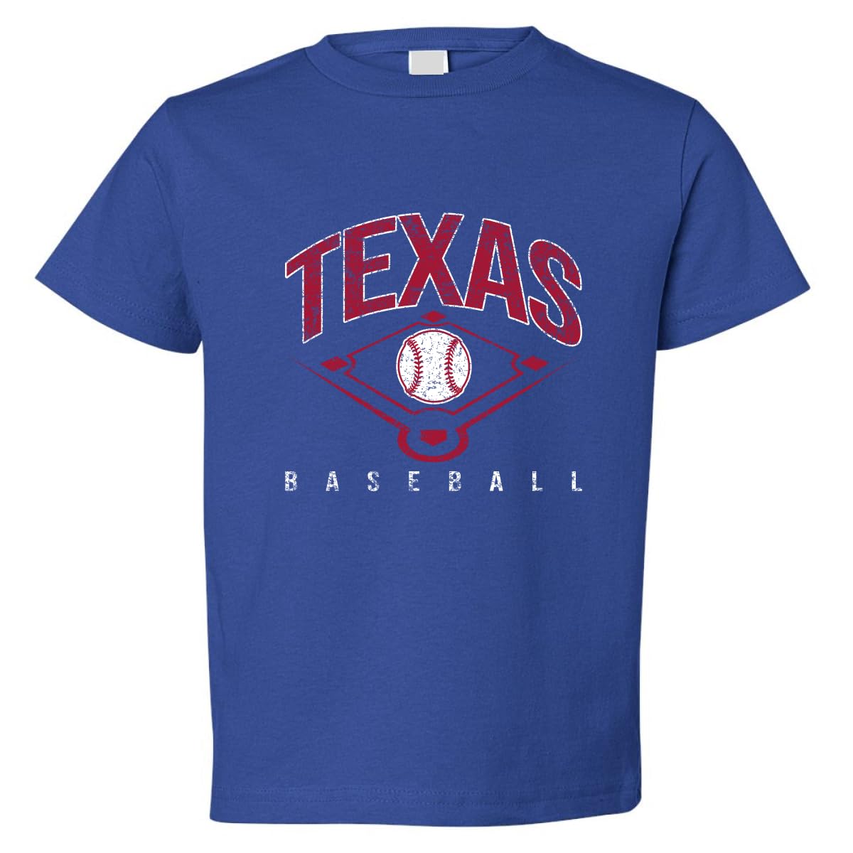 American Baseball Fan Vintage Distressed Field Sports Toddler Crew Graphic T-Shirt