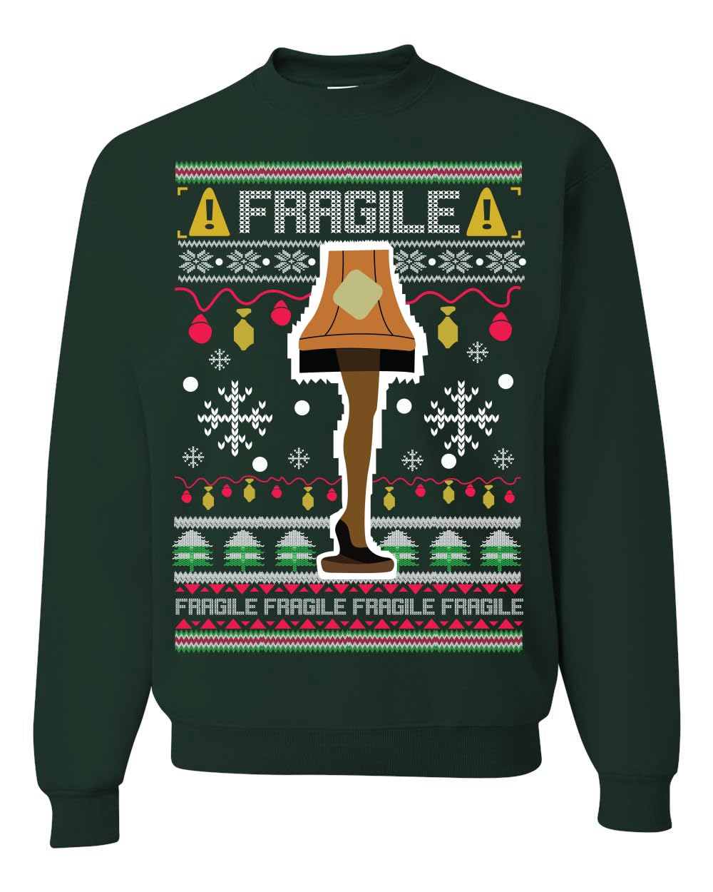 Fragile Leg Lamp Ugly Christmas Sweater Unisex Crewneck Graphic Sweatshirt