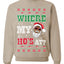 Where my Hos At Santa Ugly Christmas Sweater Unisex Crewneck Sweatshirt