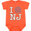 I Heart NJ Funny Love New Jersey Pork Roll Shape Breakfast Meme Fashion Baby Creeper Boys Girls Infant Bod